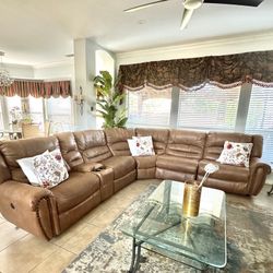 Leather Sectional Reclinable Couch