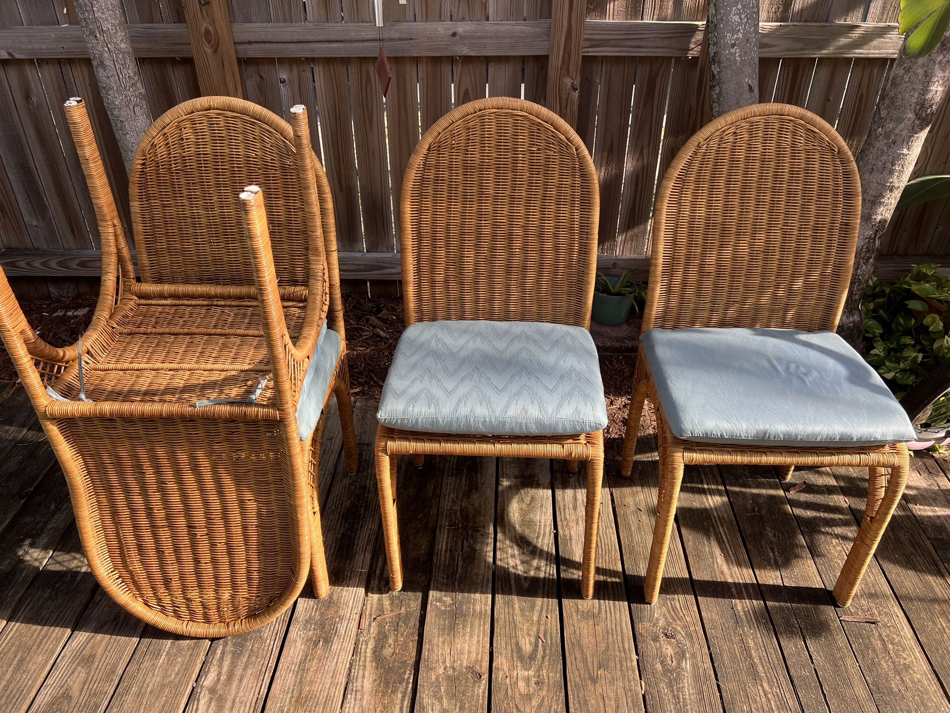 Bamboo Rattan Dining Chairs