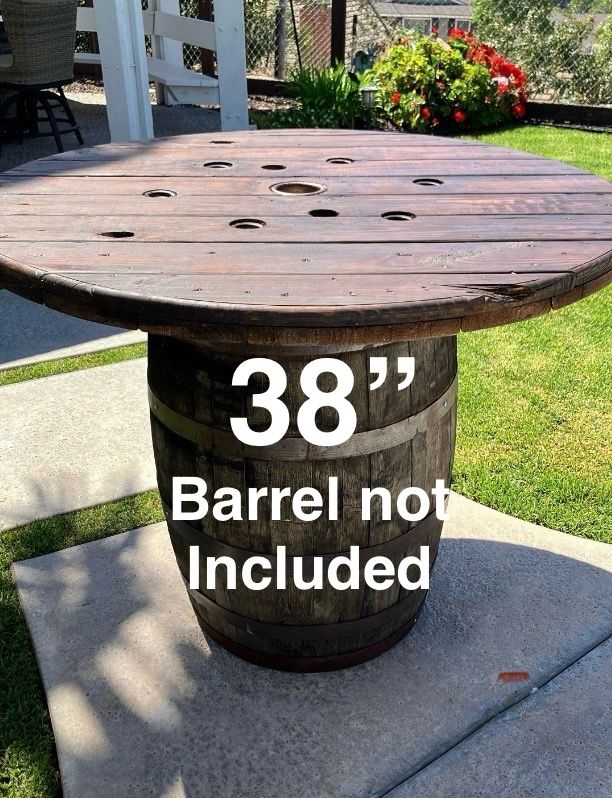 Reclaimed Wood, Barrel Cocktail Tops, Round Tops, Rustic, Vintage, Farmhouse, Western, Whisky, Bachelorette, Bachelor Party , Located In LaHabra Ca
