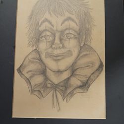 Lithograph Of A Clown Made In 1972