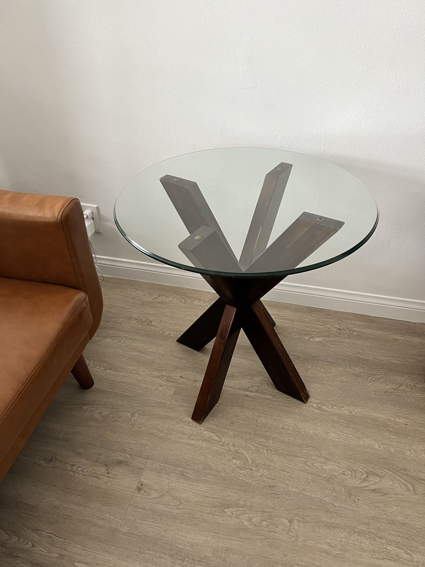 Modern Glass Top Side Table 