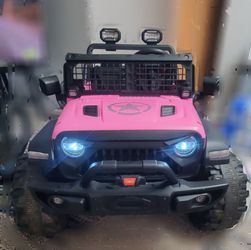 Used Pink Ride on Jeep 2 seater