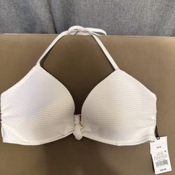 Brand New Shade And shore White Swimsuit Top Size 34B