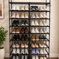 10 Tier Shoes Rack Shelves Storage Organizer   Size Length 34",  Width 10", Height 69" New Condition 