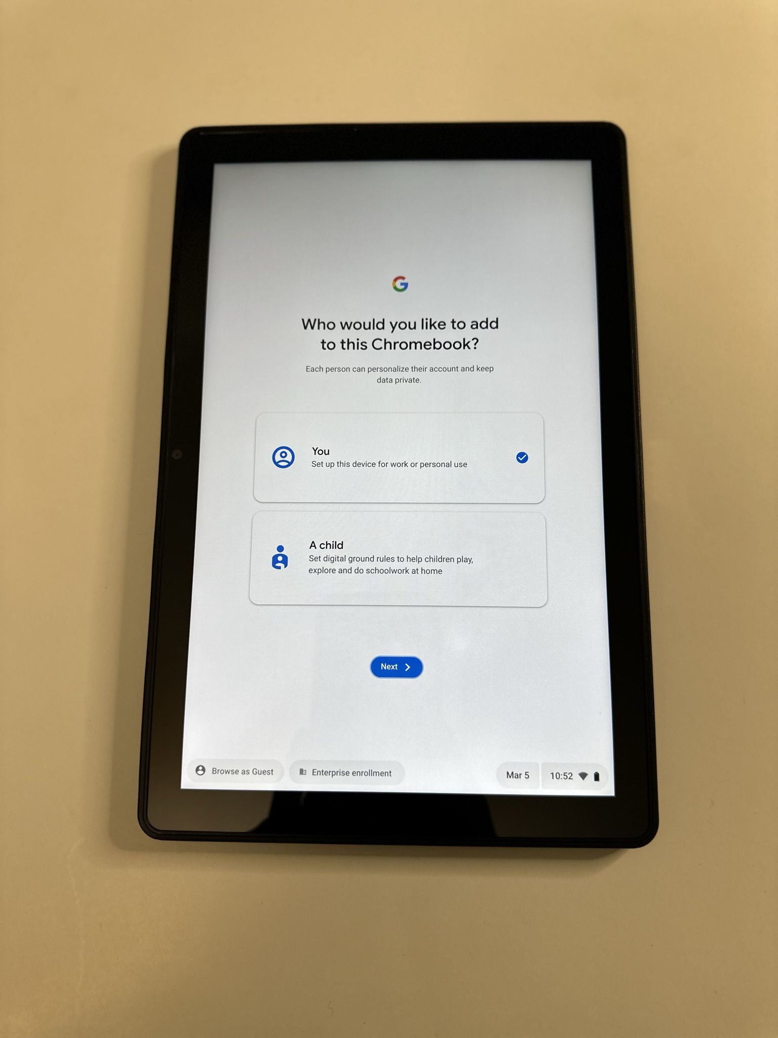 Lenovo Chrome 10 Inch Touchscreen Tablet