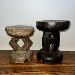 Pure Wooden African Statuettes/Candle Holders