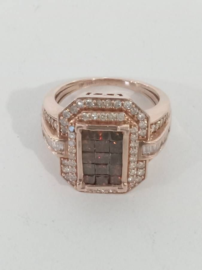 Red And White Diamond Ring 10k