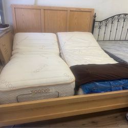 King split adjustable bed, includes mattress and bed frame