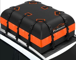 Rooftop Cargo Carrier Waterproof Soft Car Roof Bag 21 Cubic Ft Orange/Black NIB
