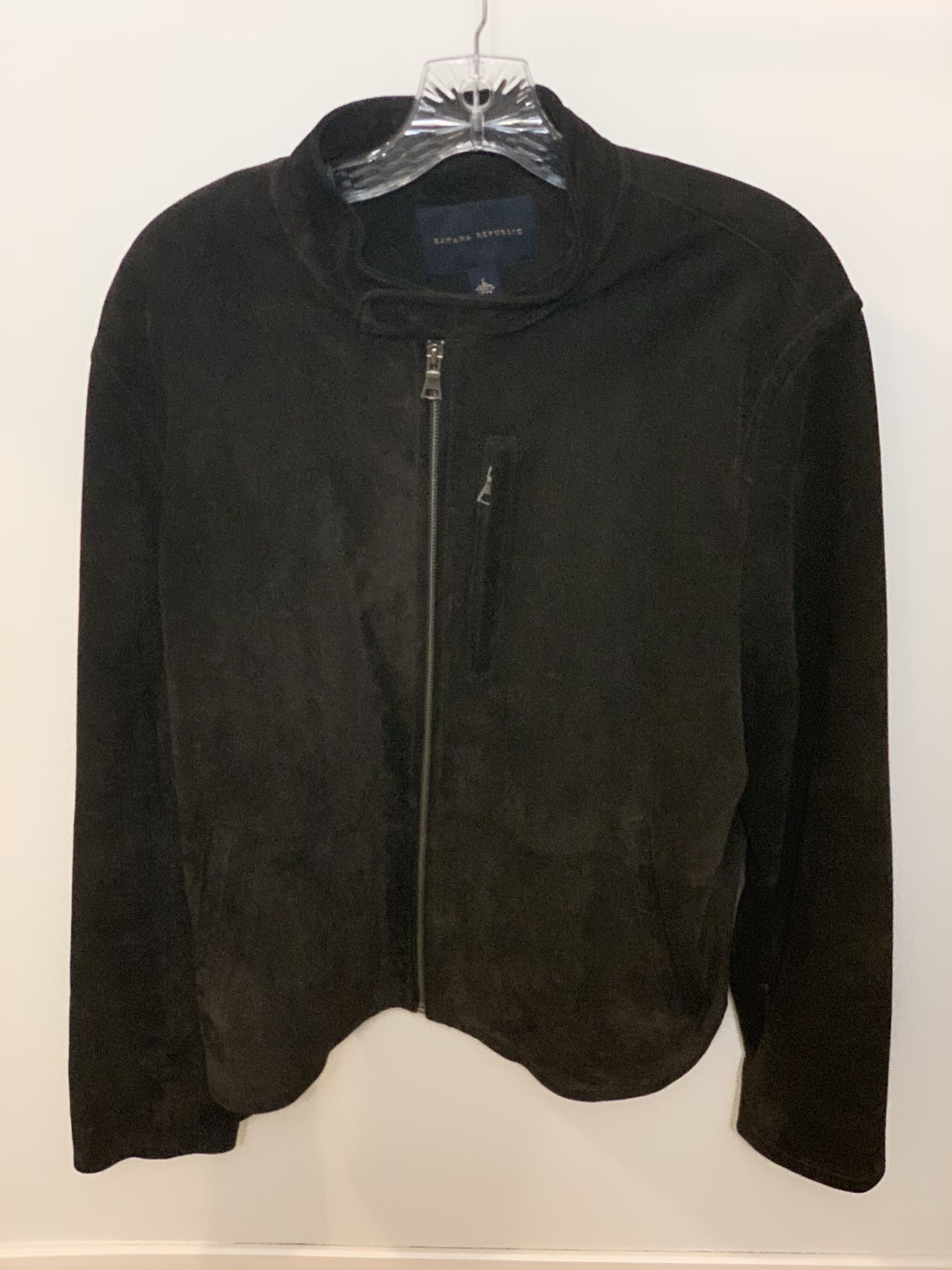 Banana Republic Men’s Brown Large Zip Front Suede Coat