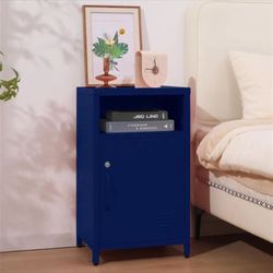 ALBAD USHG6013BL Blue Metal Nightstand – Lockable Cabinet