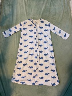 Hudson Baby Whale Print Sleep Sack with Sleeves 6-12 months