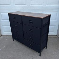 Dresser for Bedroom, Storage Organizer Unit with 8 Fabric Drawers, Steel Frame, for -Living -Room, Entryway, 8 drawers Brown + Black, Large🔥🔥🔥‼️‼️