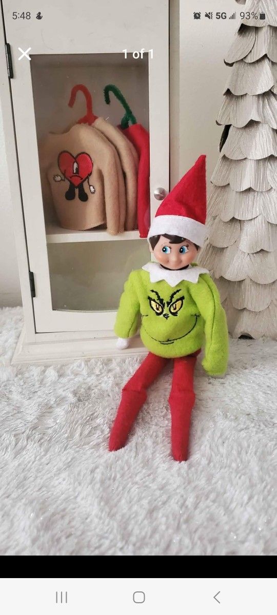Embroidered The Ginch Fleece Sweater For Elf On the Shelf