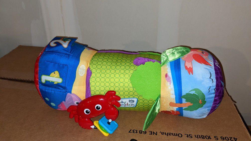 Baby Einstein Rhythm Of The Reef Pillow Prop Toy Roll Tummy Time Pillow