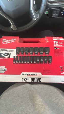SHOCKWAVE 1/2 in. Drive SAE 6 Point Impact Socket Set (19-Piece