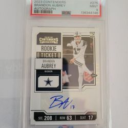 2023 Contenders RC Rookie Brandon Aubrey Auto PSA 9