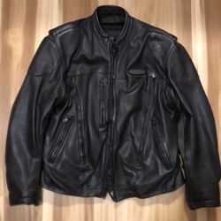 Vintage Harley Davidson FXRG Genuine Leather Biker Jacket Size Large VGC - HEAVY - I DO NOT HAVE The Attachable Lining-As Seen