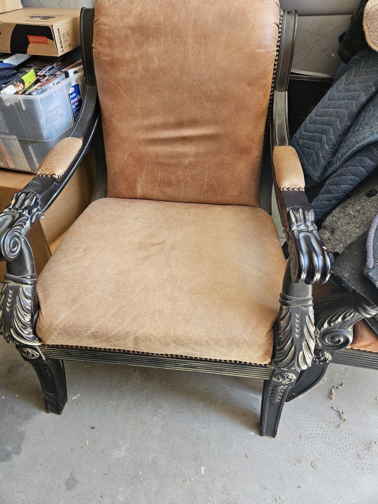 All Leather Gothic Vintage Chair Set