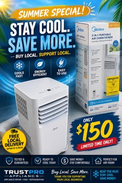 MIDEA 5,000 BTU PORTABLE AC 🥶- NEW OPEN BOX 📦