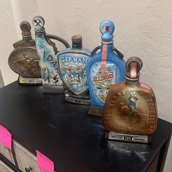 5 Jim Beam State Decanters - Used