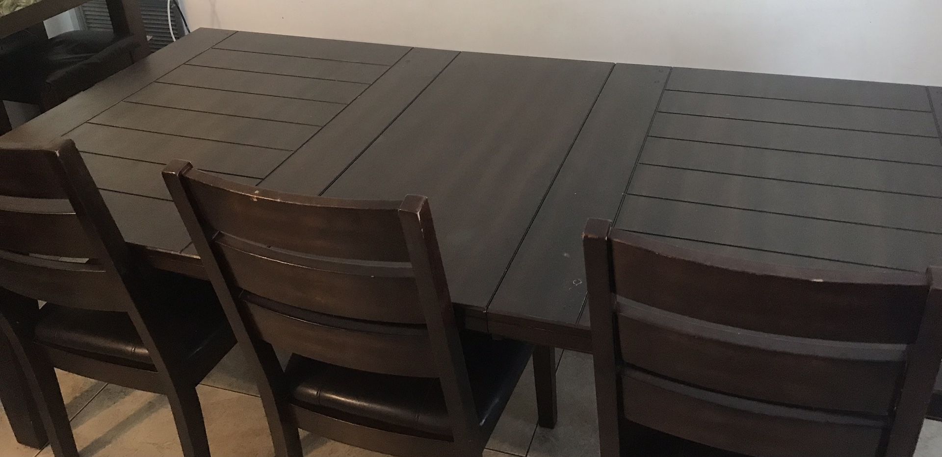 Beautiful Farmhouse Table, 1 Long Bench And 3 Chairs