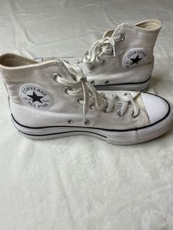 White Platform Converse 7.5