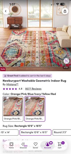 Newburyport Washable Geometric Indoor Rug By Mistana™