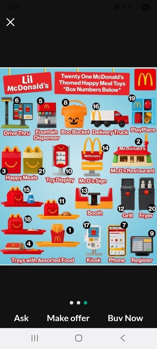Lil McDonald's Toys And Boxes
