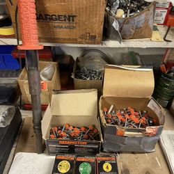 Remington Powder Actuated Tool, Model 476, With Nails and Power Loads-$25