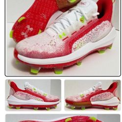 Under Armour Size 8.5 Bryce Harper 6 Elite TPU Red Molded Baseball Cleats