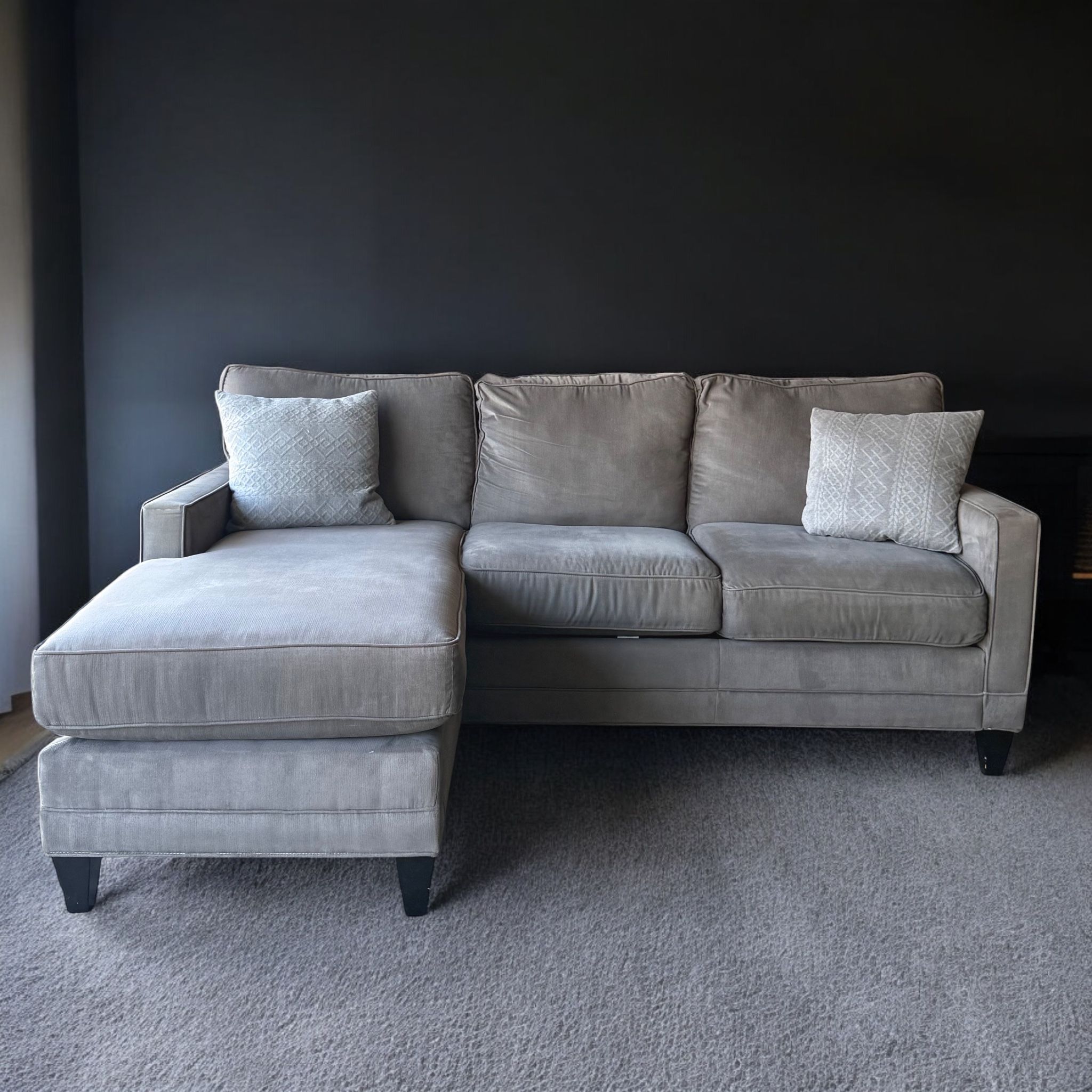 Gray Sectional Sofa with Reversible Chaise