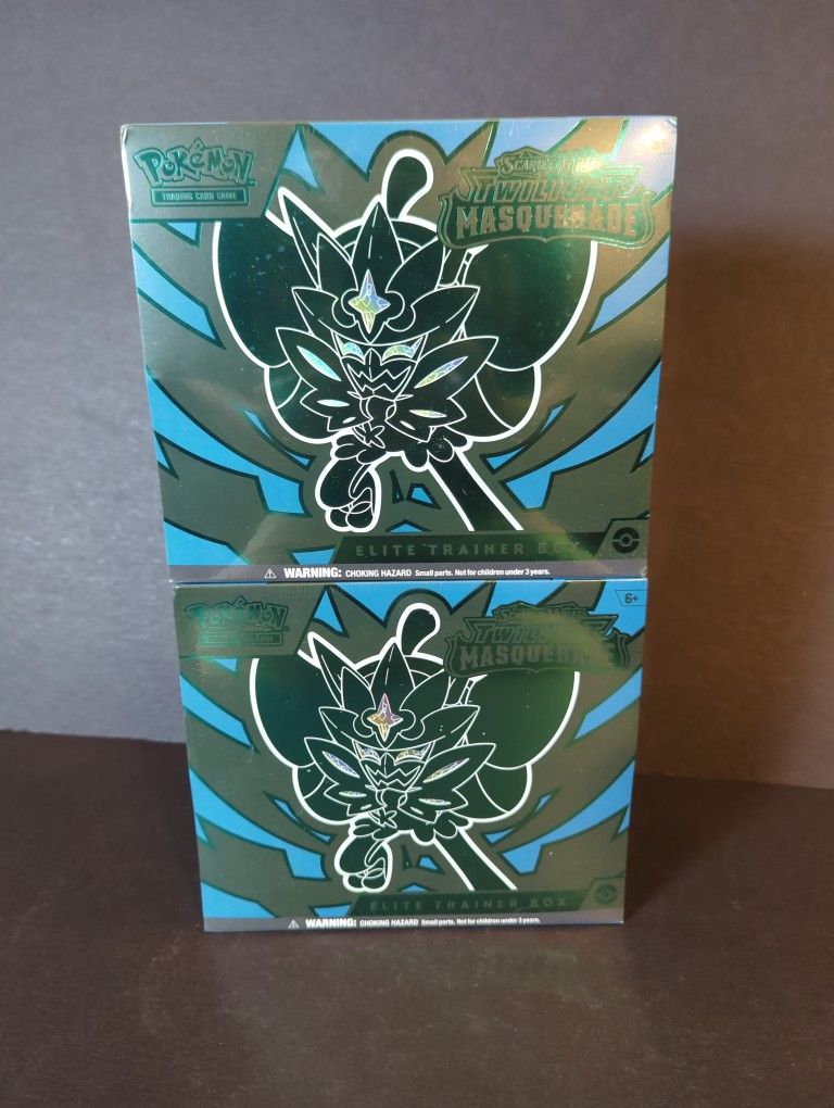 Pokemon Cards Twilight Masquerade (2) Elite Trainer Boxes -(2) Boxes For $150