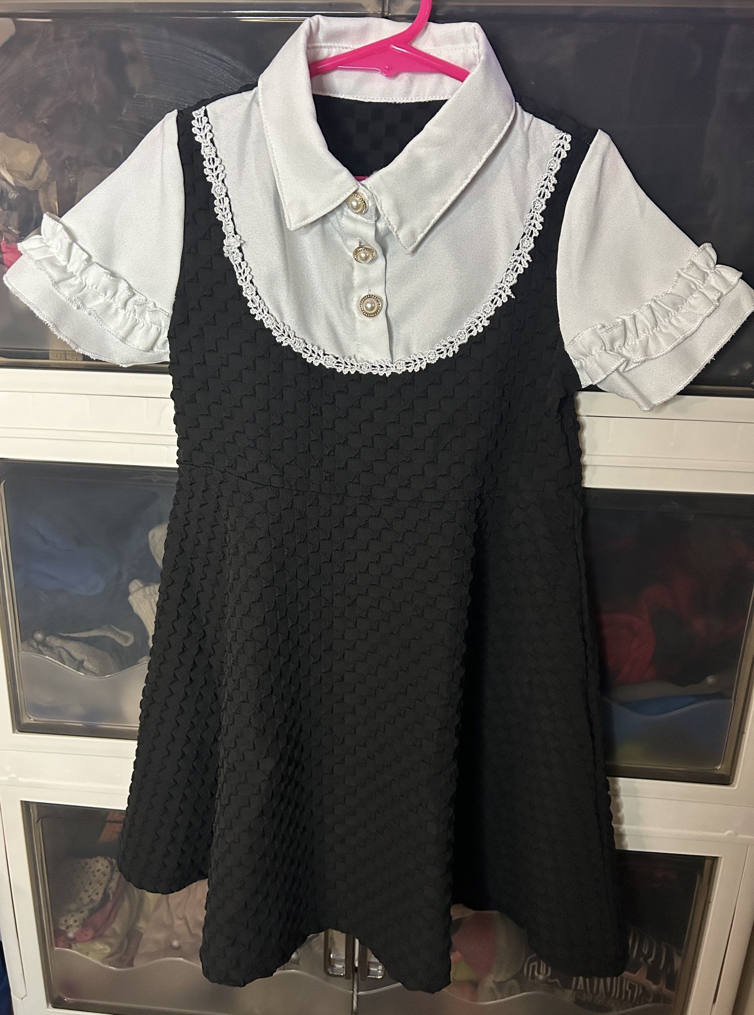 Kids Fanzey Young Girls 1pc Guipure Lace Trim Dress