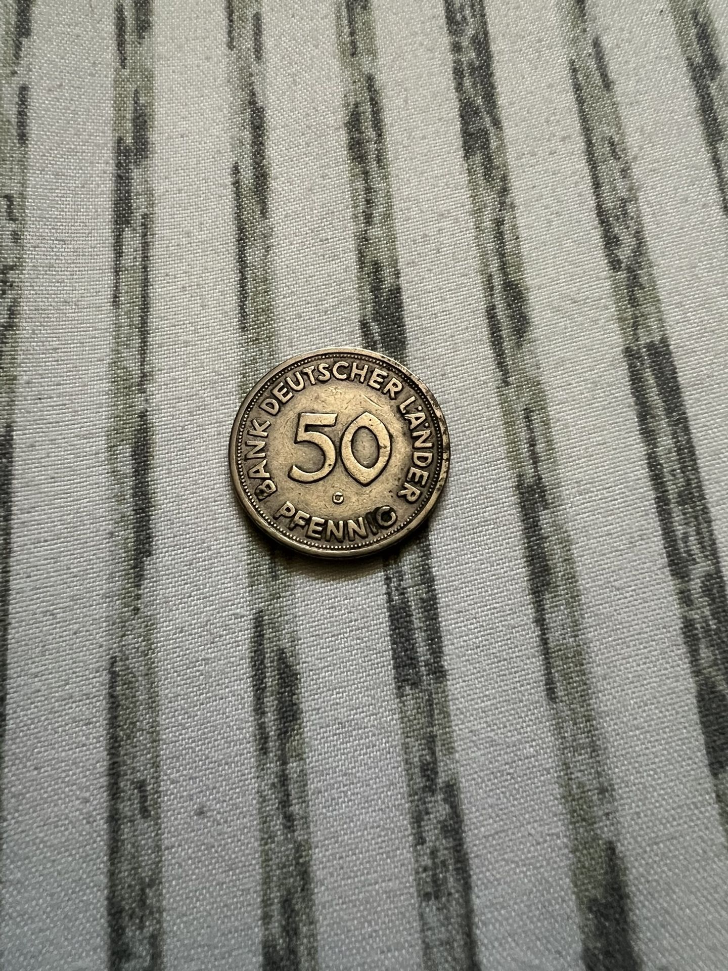 50 Pfennig coin from the Bank Deutscher Länder