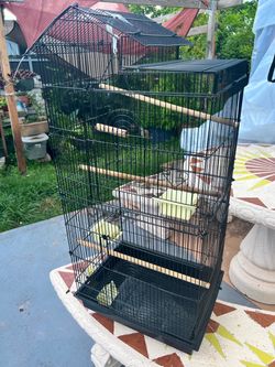 Large black bird cage