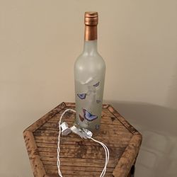 Lighted Butterfly Decorated Wine Bottle