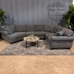 🛋️Haverty’s Charcoal Sectional w/Cuddler (Delivery Available!! )