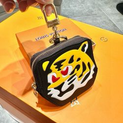 Louis Vuitton x Nigo Tiger Coin Purse Bag Charm Monogram - Rare Limited Edition