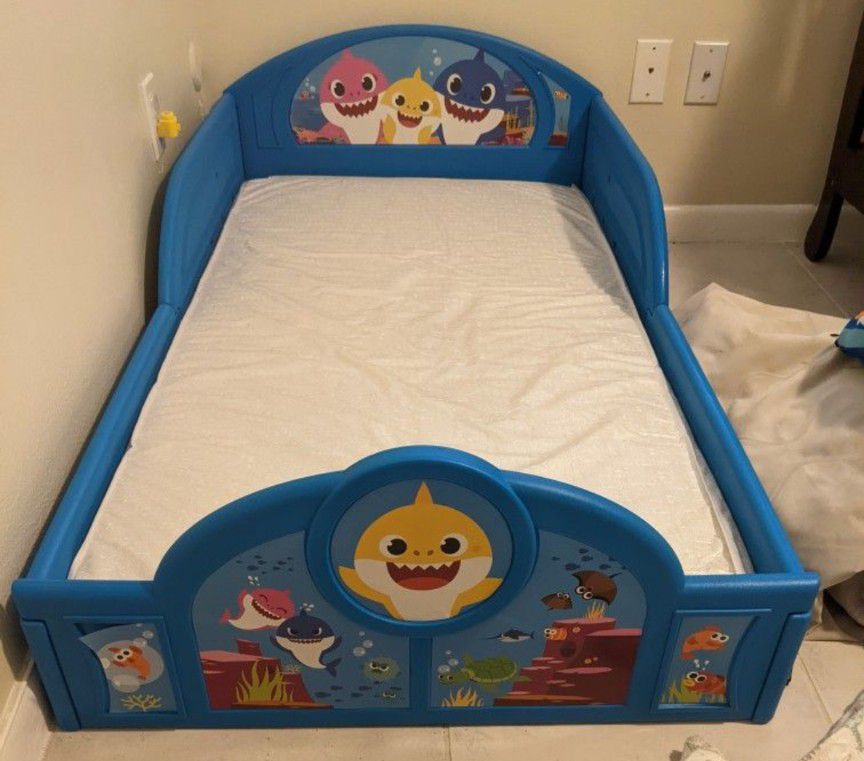 Toddler Bed - Baby Shark, Mattress Is Included 