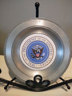 Vintage Seal If The President Of The United States Pewter Plate