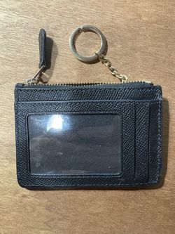 Coach Black Leather Coin Purse Key Ring