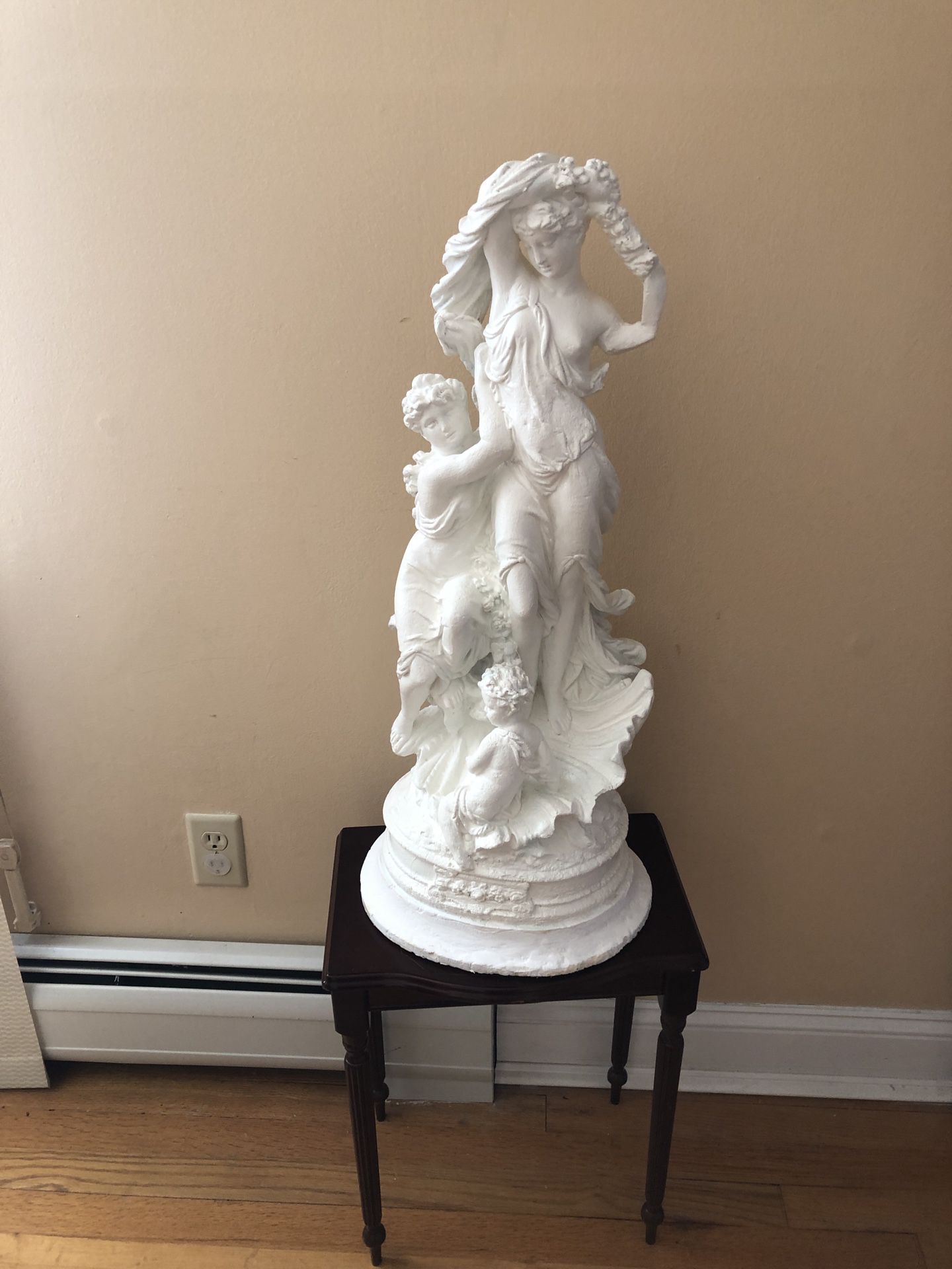 Vintage Sculpture Statue Figurine Classical Birth Of Venus 27” Tall And 16” Wide , There Is Marketing On The Back 