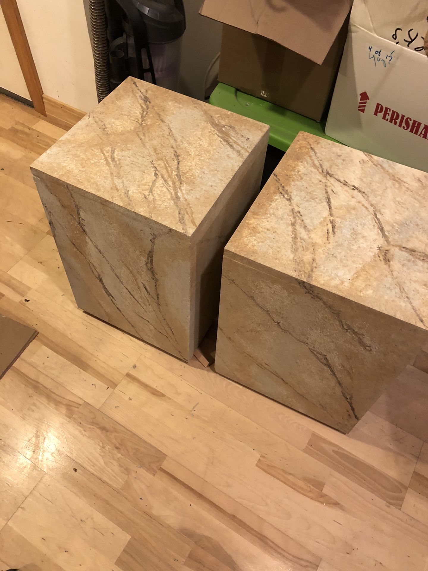 Stunning Epoxy Brown Marble table 18x18