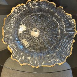 13” Gold Rim Acrylic Reef Charger Plates 