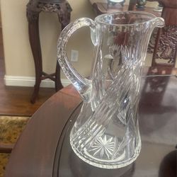 Crystal Cut Pitcher / Flower Vase