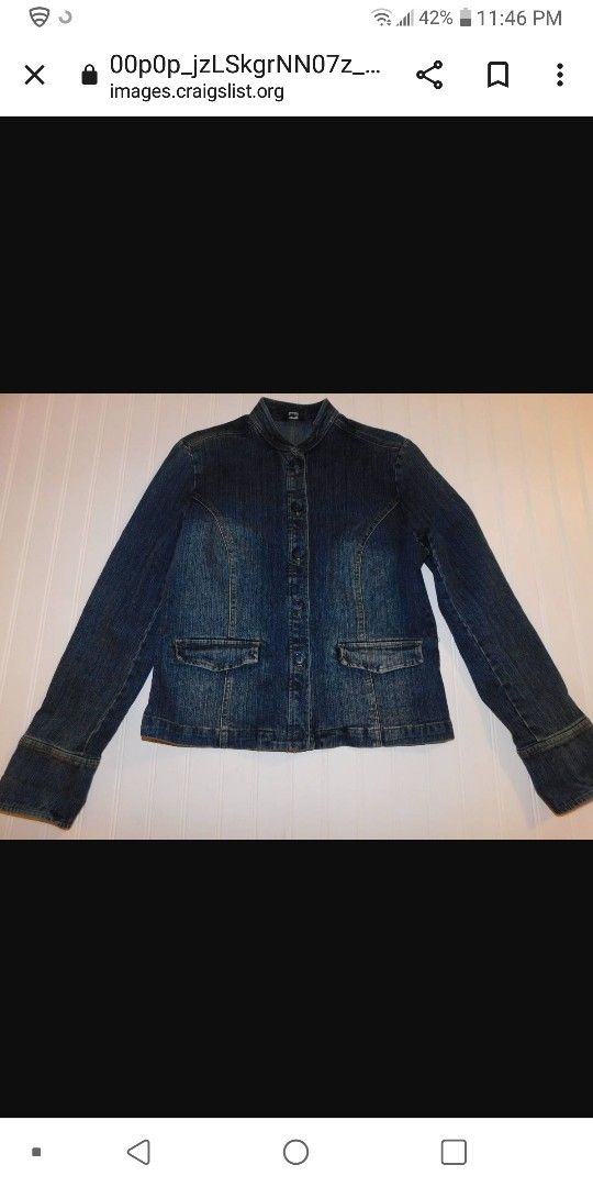 Mossimo Women's size M Stretch Blue Denim Jeans Jacket Coat Y2k