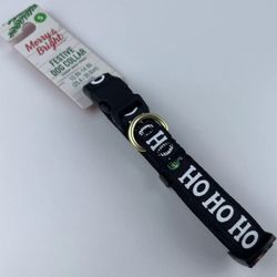  Merry & Bright Adjustable Holiday Themed Dog Collar. “Ho Ho Ho” . Size S. New. 10”- 14”