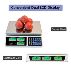 Digital Kitchen Scale, Commercial Price Scale, 40kg/5g Rechargeable Digital  Price Computing Scale for Meat Fruit Vegetable