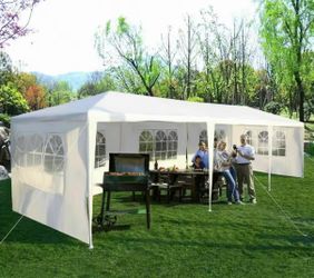 COSTWAY 10 ft. x 30 ft. White Canopy Heavy-Duty Gazebo Pavilion Event Tent